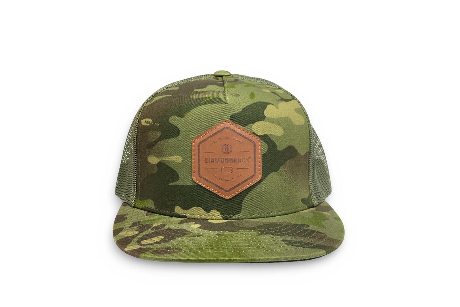 Leather Seal MultiCam® Flat Brim Trucker Hat